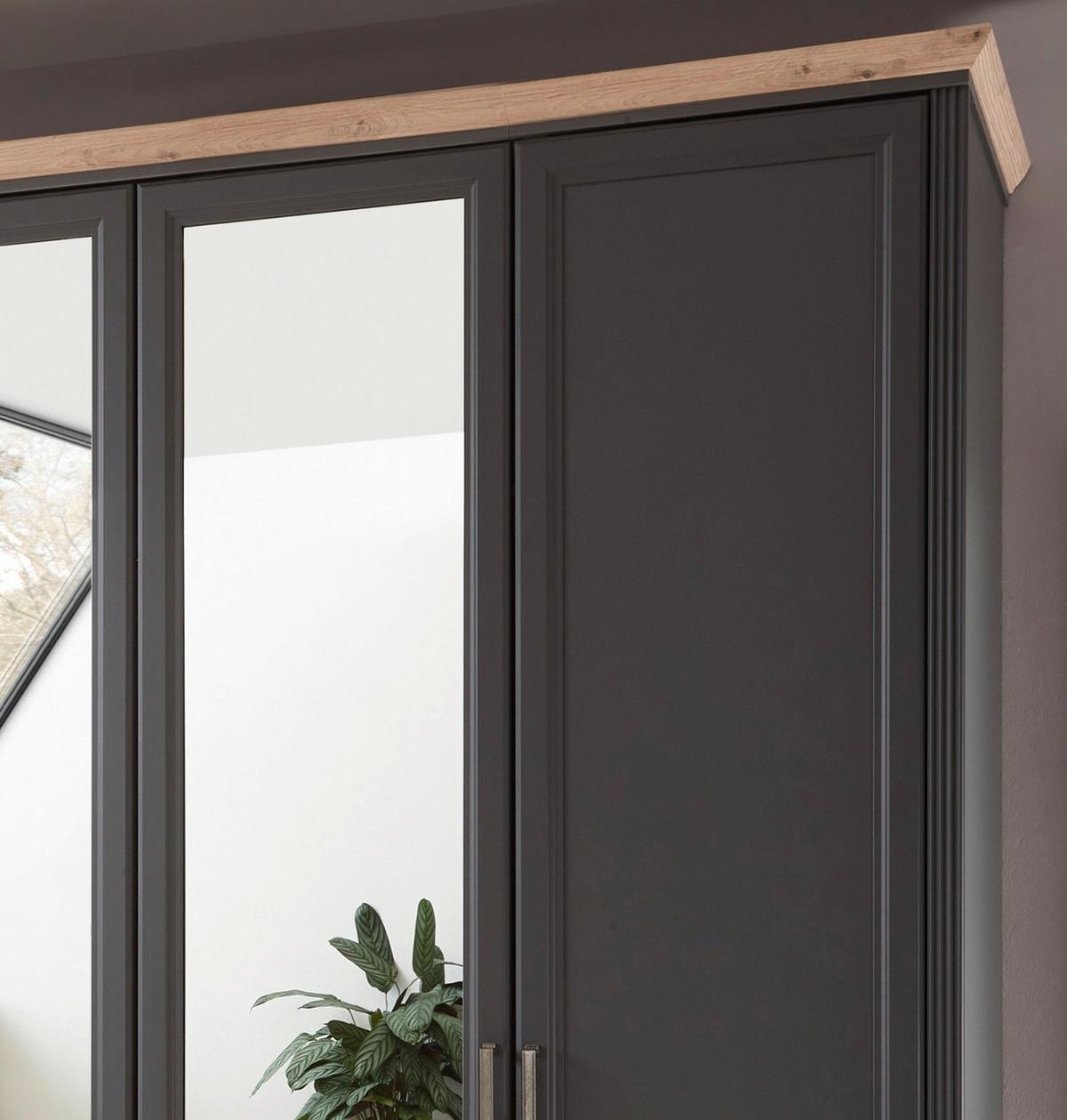 Ormar S Klasičnim Vratima Jasmin Ii - boje grafita/hrast Artisan, Lifestyle, drvni materijal/metal (214/220/64cm) - Modern Living