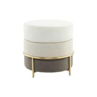 Hocker 7pjlj-Cre - Goldfarben/Creme, Basics, Holzwerkstoff/Textil (48,5/46/48,5cm) - Kayoom