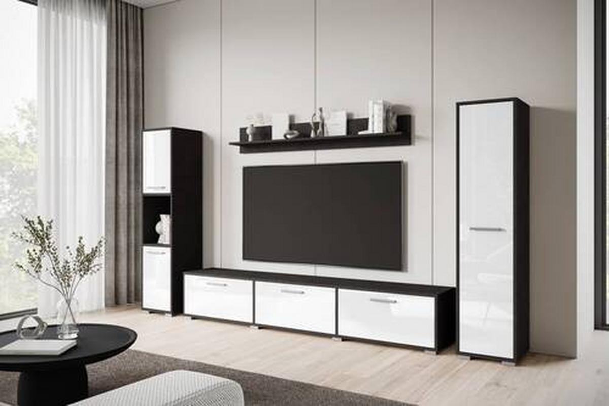 Dnevni Regal Bogota Xl, Antracit, Bela, 4-Delno - siva/bela, Basics, umetna masa/leseni material (240/130/31cm) - MID.YOU