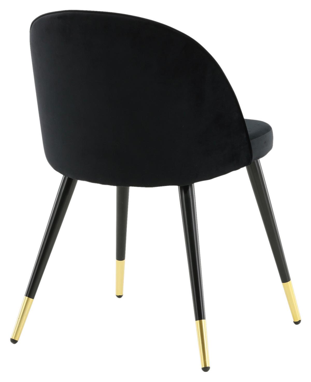 STUHL-SET VELVET - Messingfarben/Schwarz, Design, Textil/Metall (57/76.5/50cm) - Livetastic