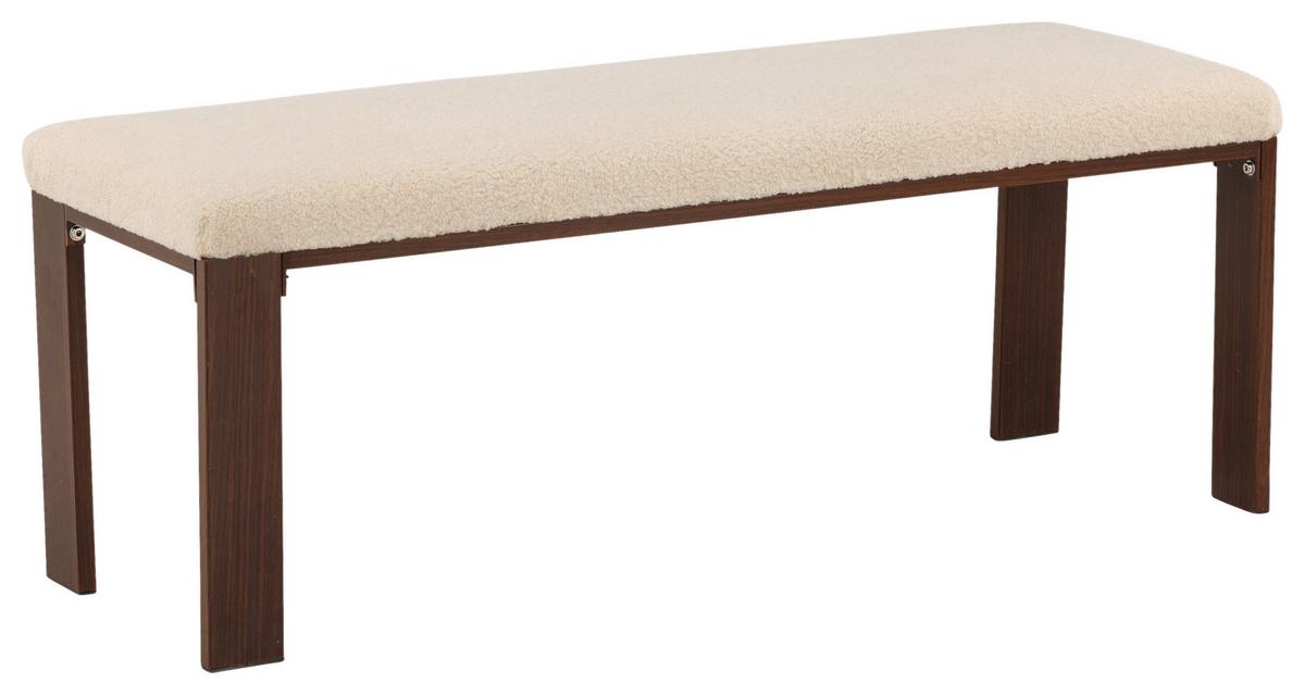 SITZBANK CHESTER - Walnussfarben/Weiß, Design, Textil/Metall (120/50/40cm) - Livetastic