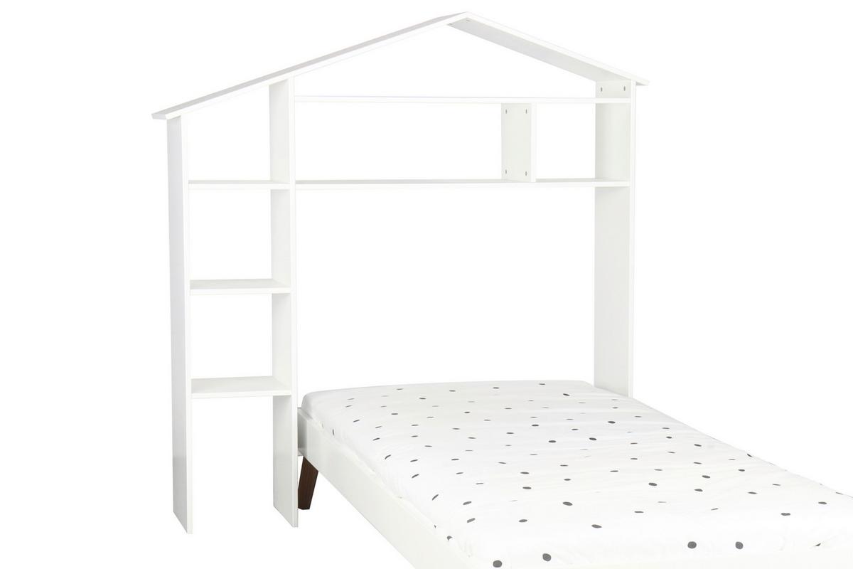 Überbauregal in Hausform Weiß - Weiß, Design, Holz/Holzwerkstoff (148/155/31cm) - Livetastic