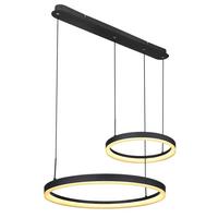 Viseča Led-svetilka Augusto, S Sijalko - zlate barve/črna, Design, kovina/umetna masa (82,5/60/150cm) - Globo