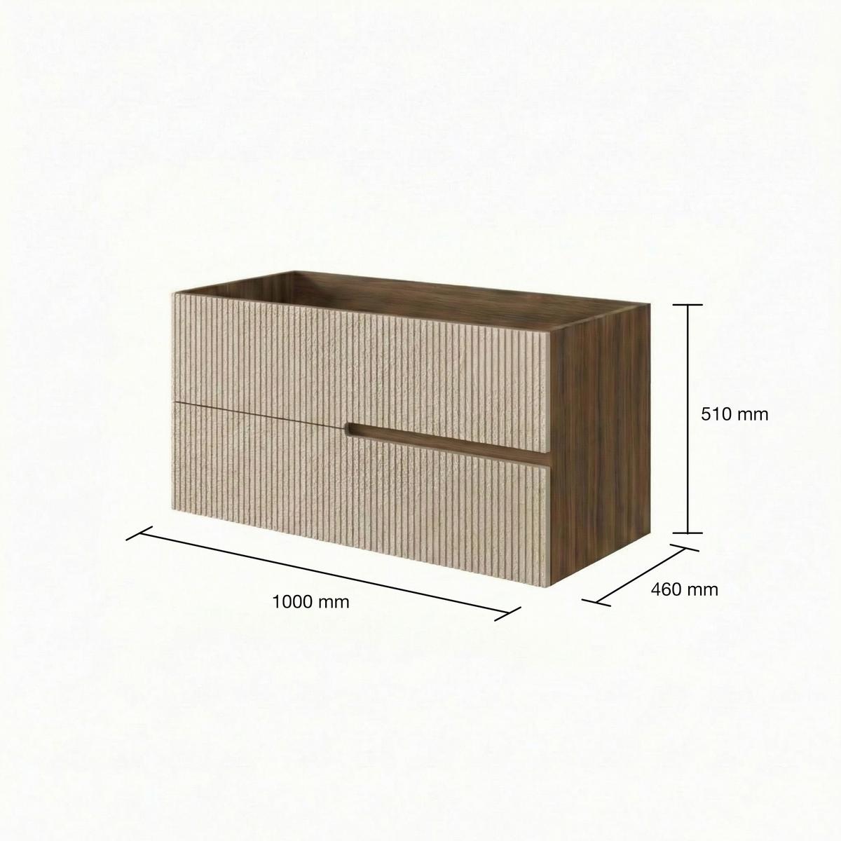 Bază pentru lavoar Eva - nucă/crem, Modern, material pe bază de lemn (100/51/46cm)