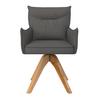 STOL MED ARMSTÖD LORELEI - grå/naturfärgad, Modern, trä/textil (58/87/63cm) - Bessagi Home