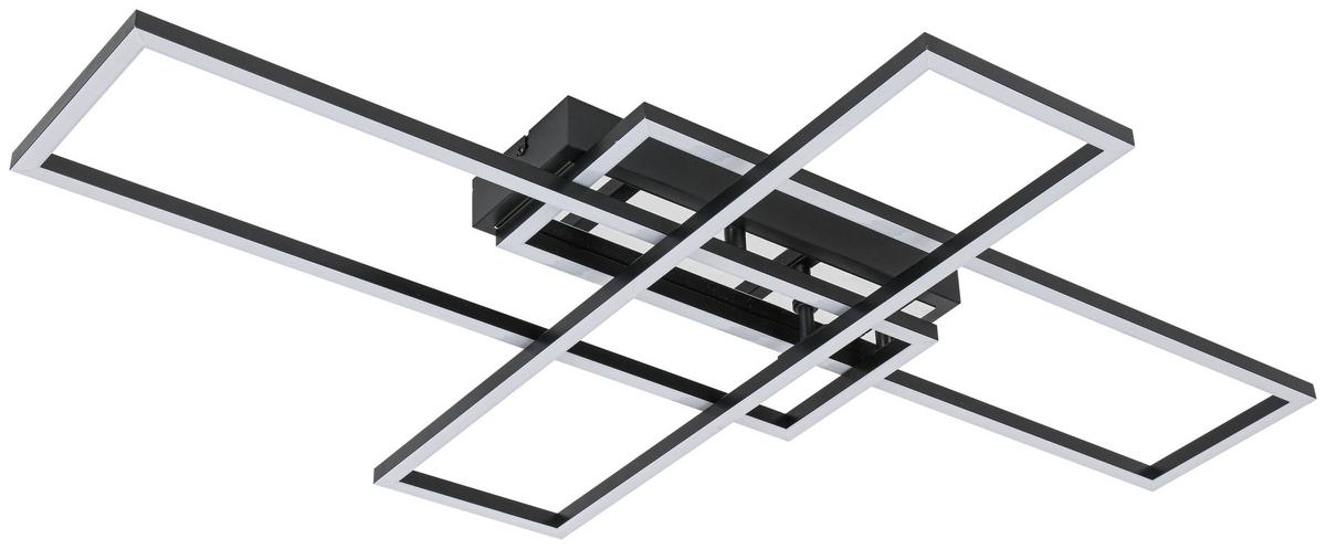 LAMPA SUFITOWA ELISE - czarny/kolor chromowy, Trend, tworzywo sztuczne/metal (82,5/55/8cm) - Novel