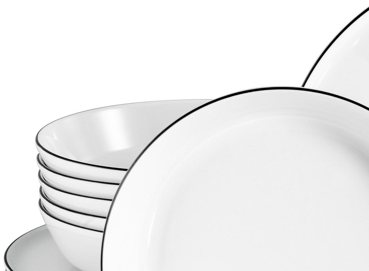 Jedilni Servis Chef Collection, 12-Delni - črna/bela, Basics, keramika - Creatable