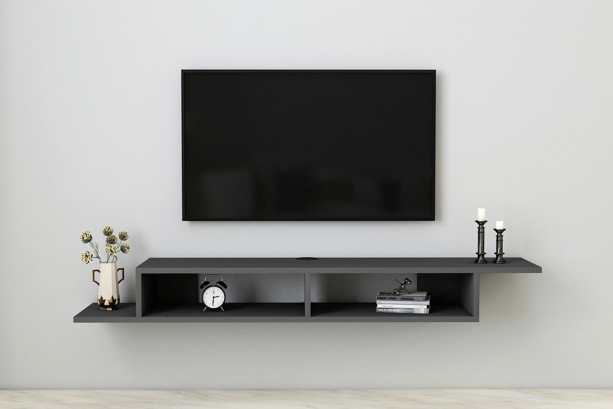 Wandboard Artemis ca. 149x14,4x30 cm Anthrazit - Anthrazit, Design, Holzwerkstoff (149/16,4/29,6cm) - Livetastic