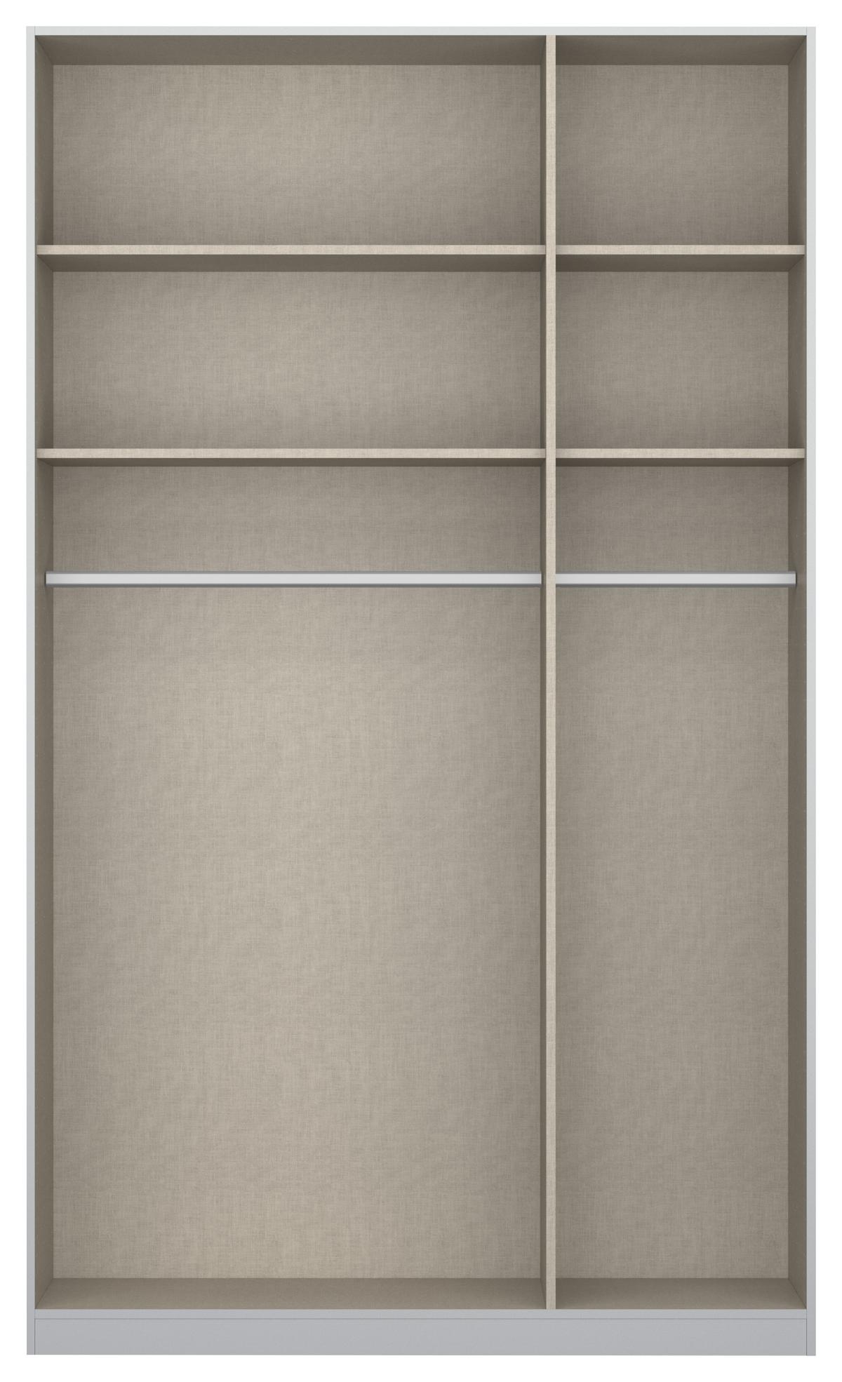 Dulap cu uși rotative ALABAMA - argintiu/gri deschis, Modern, material pe bază de lemn (136/229/54cm)