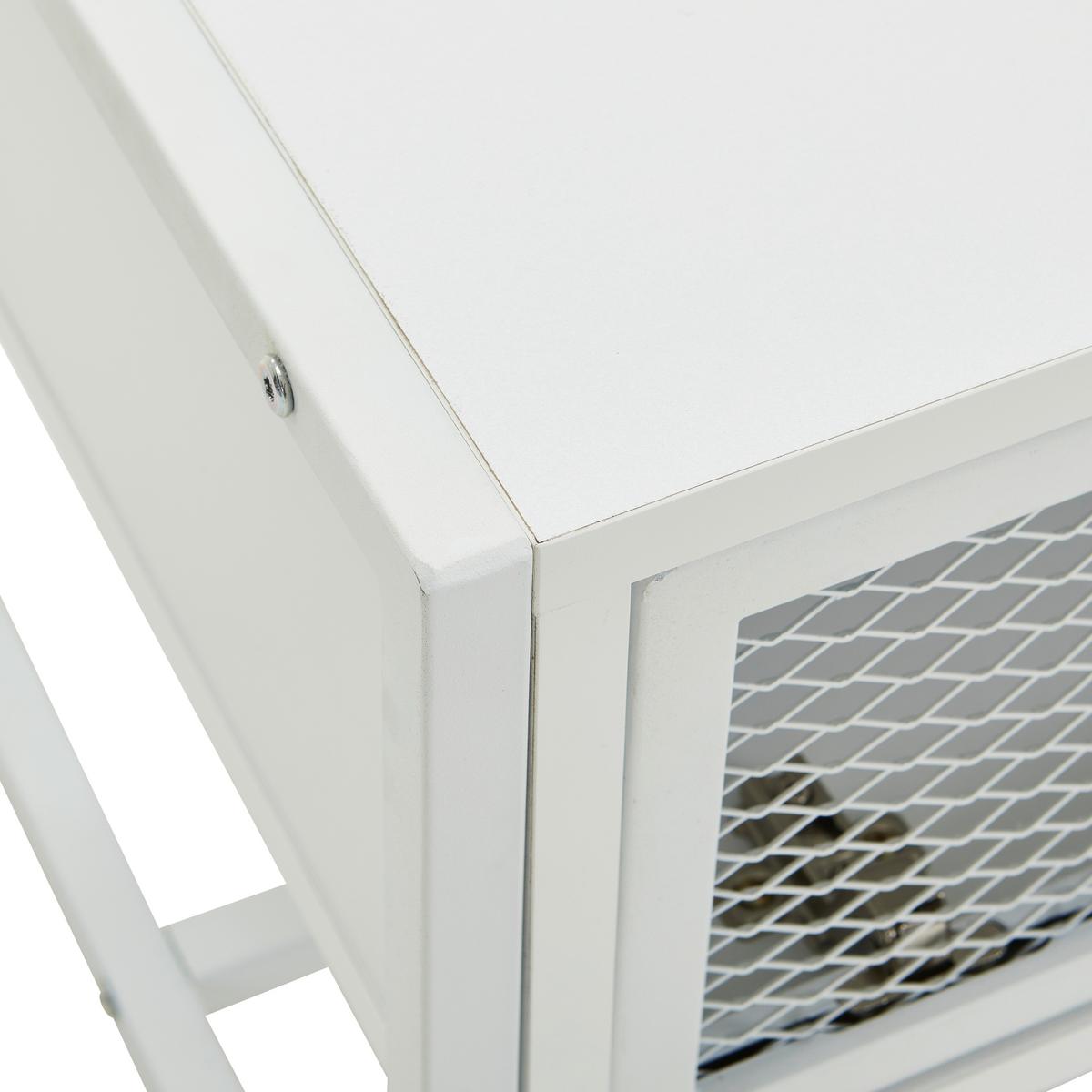 ŁAWKA Z PÓŁKĄ NA BUTY MELA - biały, Modern, metal/drewno (95/40/41cm) - P & B