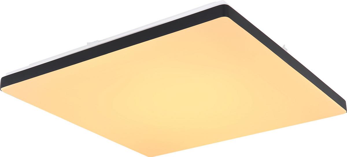 LED-Deckenleuchte Ully Tuya in Schwarz max. 24 Watt - Opal/Schwarz, Kunststoff/Metall (48,5/48,5/6cm) - Globo