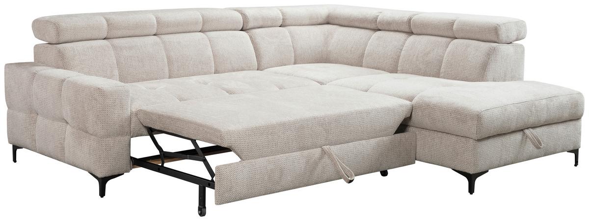 Kutna Garnitura Leno - svijetlo siva/crna, Moderno, drvni materijal/tekstil (254/79-95/212cm) - Modern Living