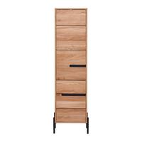 Hochschrank Avanto Eichefarben/Schwarz - Schwarz, Natur, Holz/Metall (43/160/35cm) - ecoTree