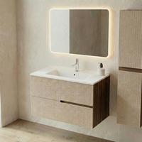 Bază pentru lavoar Eva - nucă/crem, Modern, material pe bază de lemn (100/51/46cm)