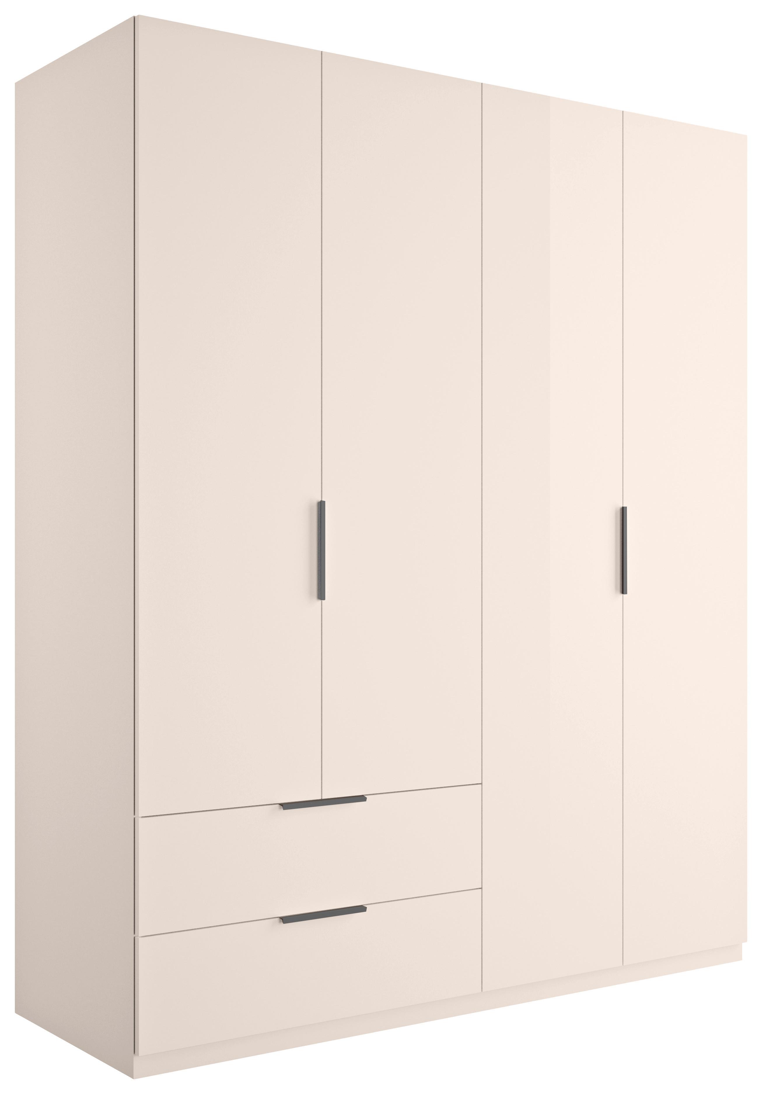 Kleiderschrank Hochglanz Kaschmirfarben - Kaschmir/Anthrazit, Konventionell, Holzwerkstoff (163/200/59cm) - Mömax