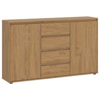 Komoda Calzado - boje hrasta/crna, Moderno, drvni materijal/plastika (137/85/35cm) - Modern Living