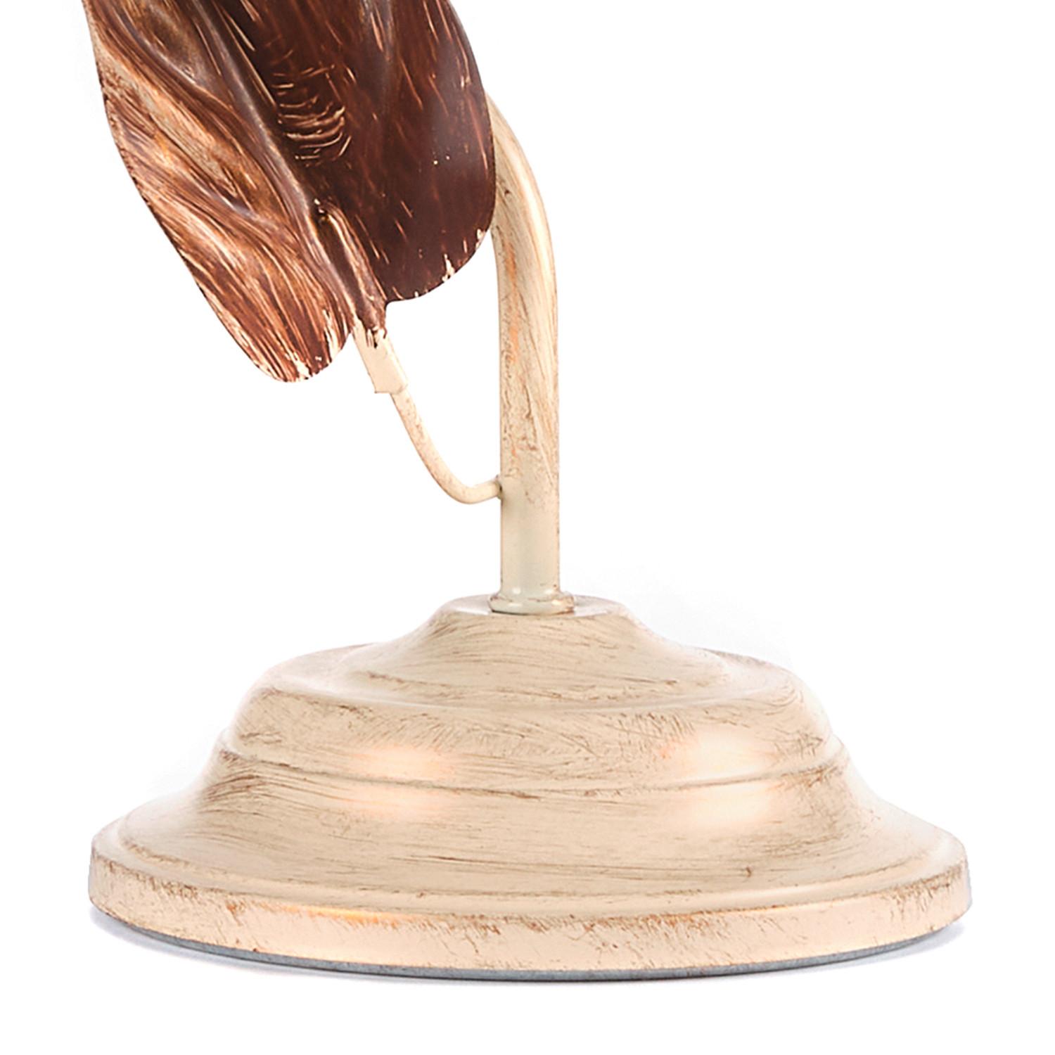 Tischleuchte Vanda Weiß/Beige max. 6 Watt - Natur, Glas/Metall (29/35cm)