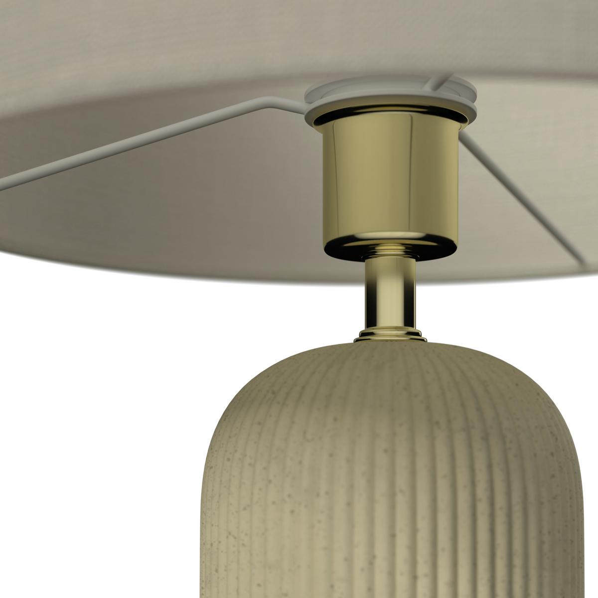 Tischleuchte Lucina Beige/Creme max. 40 Watt - Beige/Messingfarben, MODERN, Keramik/Textil (30/46cm) - Bessagi Home