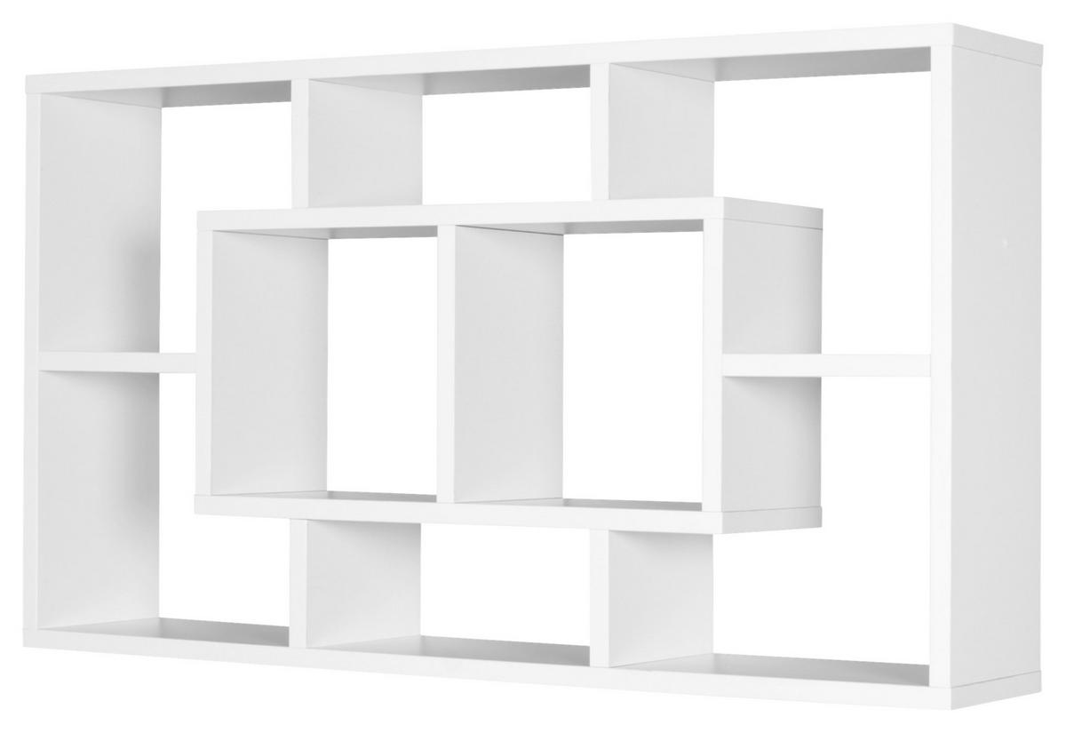Stenski Regal Alex - bela, Konvencionalno, leseni material (85/47,5/16cm) - MID.YOU