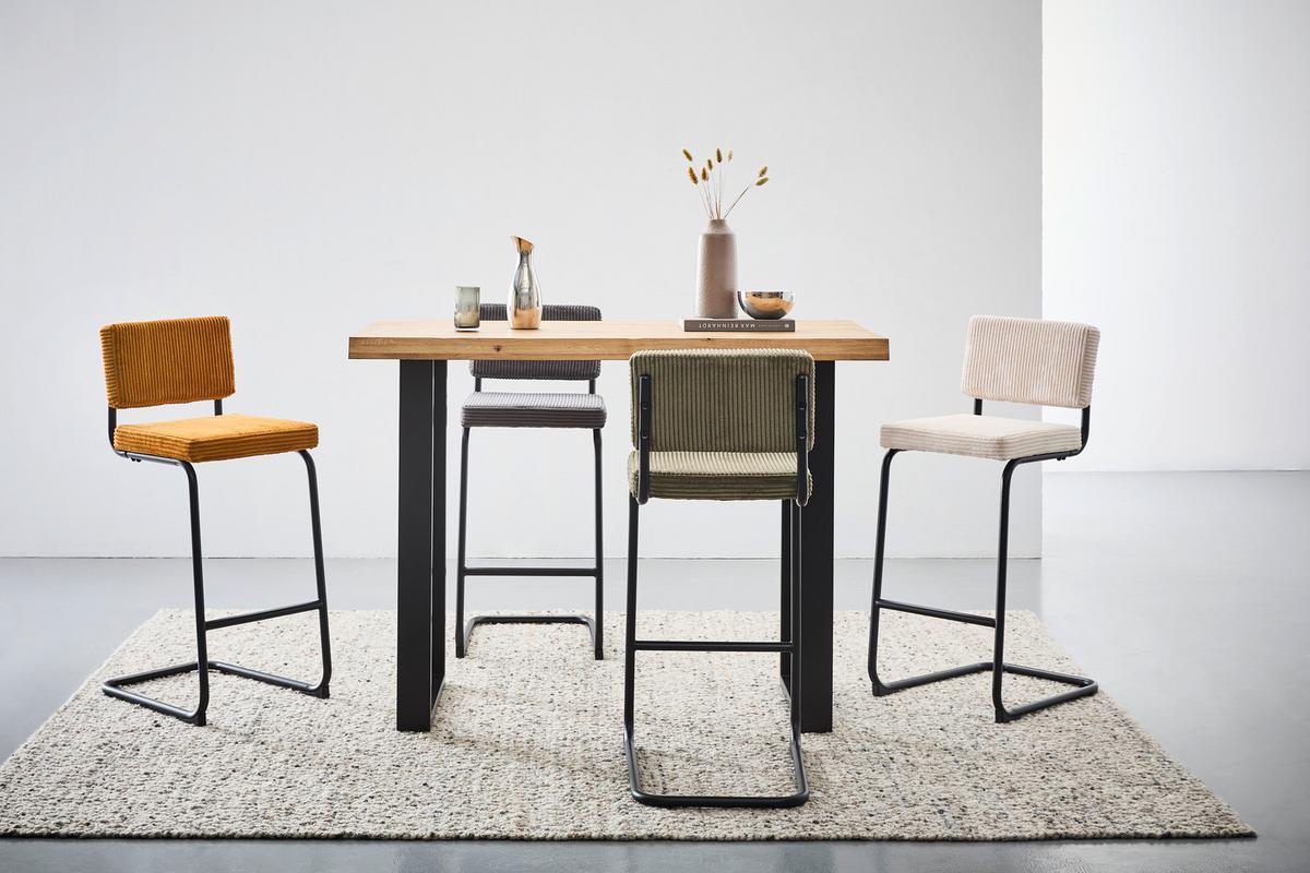 STÓŁ BAROWY COUNTRY - kolor dębowy/czarny, Natur, metal/drewno (140/80/105cm) - Landscape