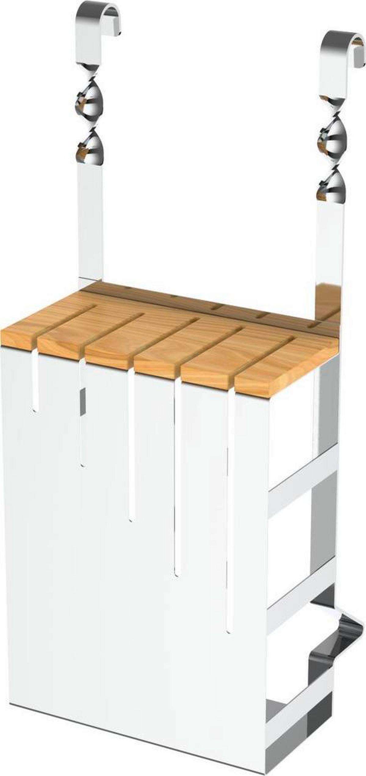 Késtartó Blokk Chester - krómszínű, fém (16/39,5/12,5cm) - Premium Living