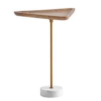 BEISTELLTISCH WL7.216 - Weiss/Eichefarben, Design, Holz/Stein (45/40/55cm) - Livetastic