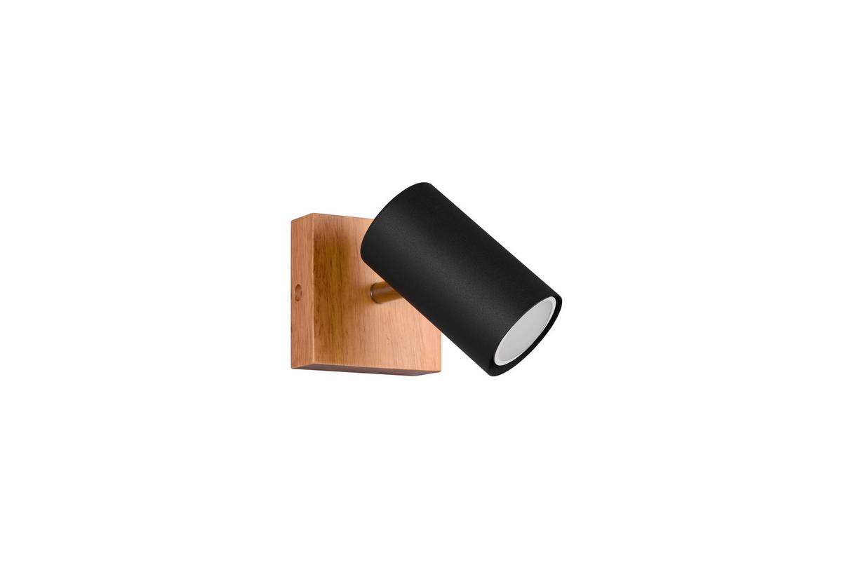Strahler Spot Marley Schwarz max. 15 Watt - Schwarz, Design, Holz/Metall (9/16/12cm) - Trio Leuchten