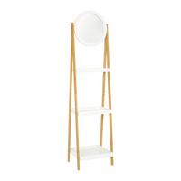 Regal Mirella Weiß/Naturfarben MDF - Naturfarben/Weiß, MODERN, Glas/Naturmaterialien (43/172/40cm) - Bessagi Home