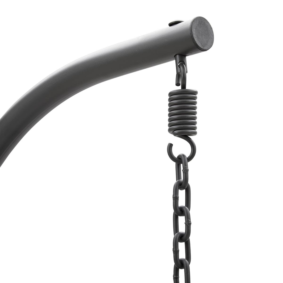 Hängesessel "Sandro", inkl. Kissen, Outdoorstoff - Dunkelgrau/Grau, Modern, Kunststoff/Textil (105/196/72cm) - Bessagi Garden