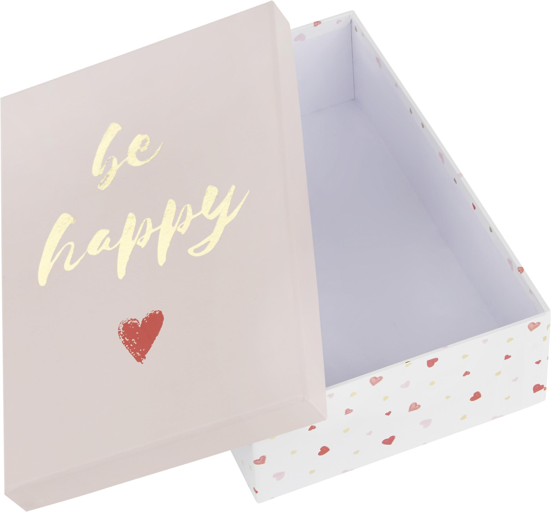 Geschenkbox Dreams Weiß/Rosa - Pink/Rot, Karton (24/16/7cm) - Modern Living