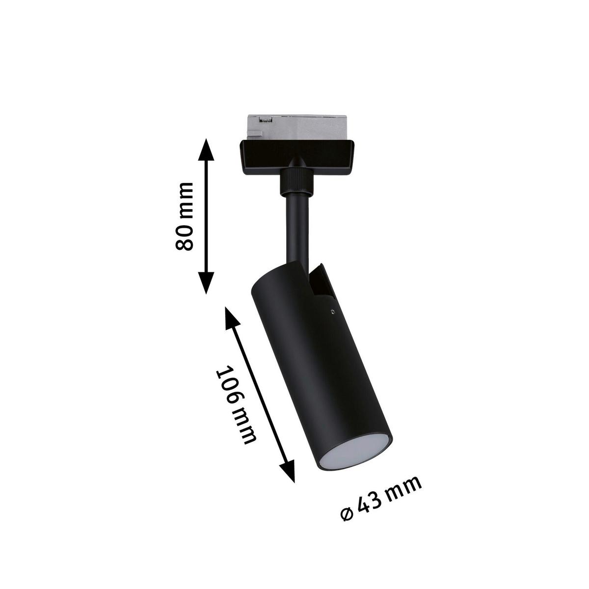 Strahler Urail Tubo Schwarz max. 4 Watt - Schwarz, Basics, Kunststoff/Metall (4.3/4.3/18.8cm) - Paulmann