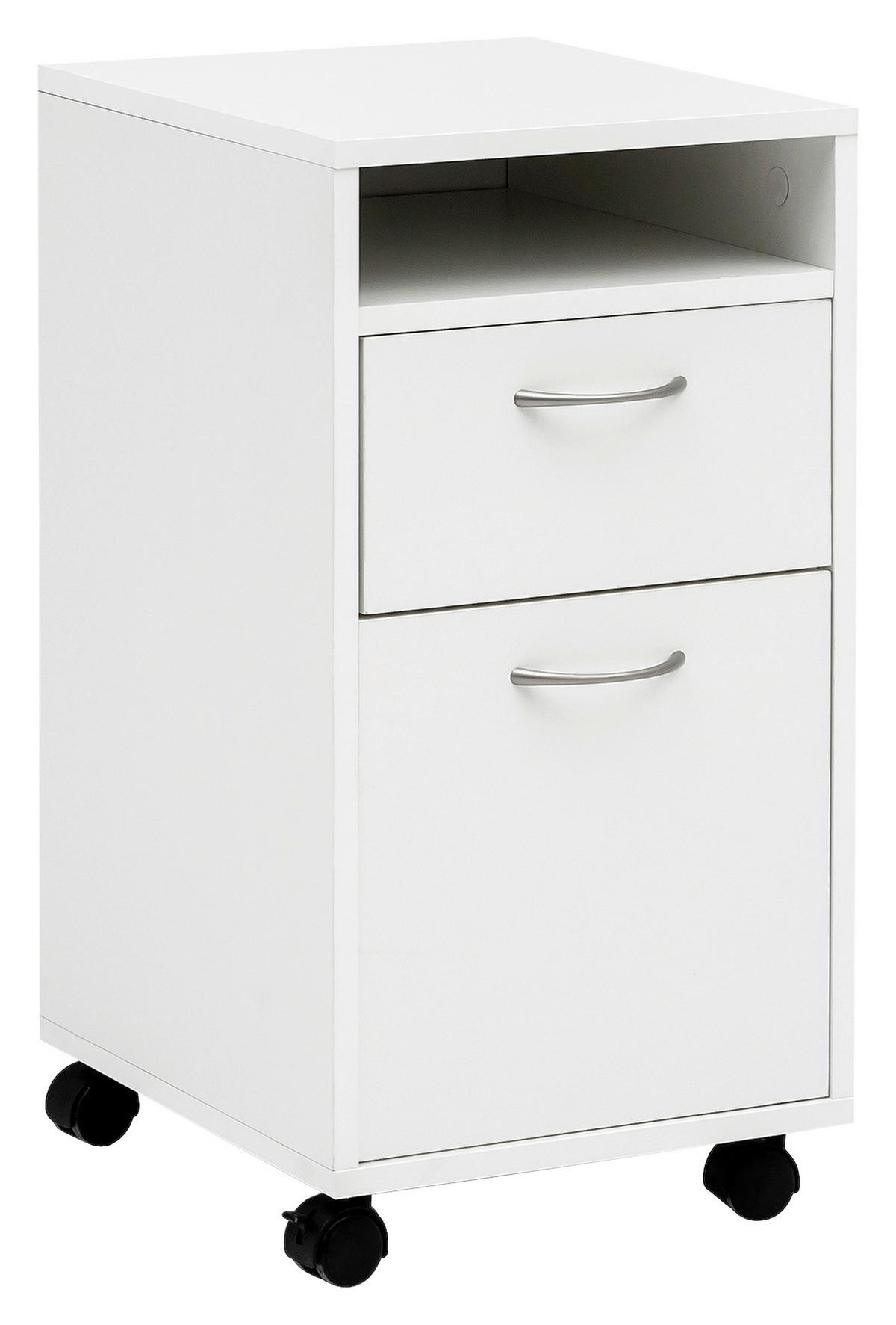 Predalnik Na Kolescih Rollcontainer, Bela - srebrne barve/bela, Konvencionalno, kovina/umetna masa (33/63/38cm) - MID.YOU