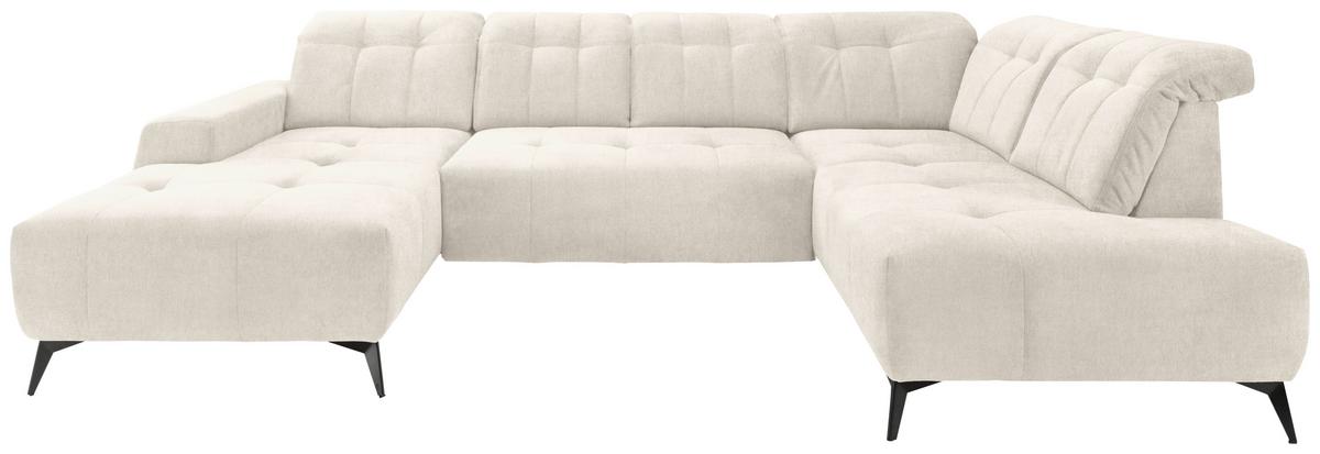 WOHNLANDSCHAFT SANO - Creme/Schwarz, MODERN, Textil/Metall (180/337/200cm) - Livetastic