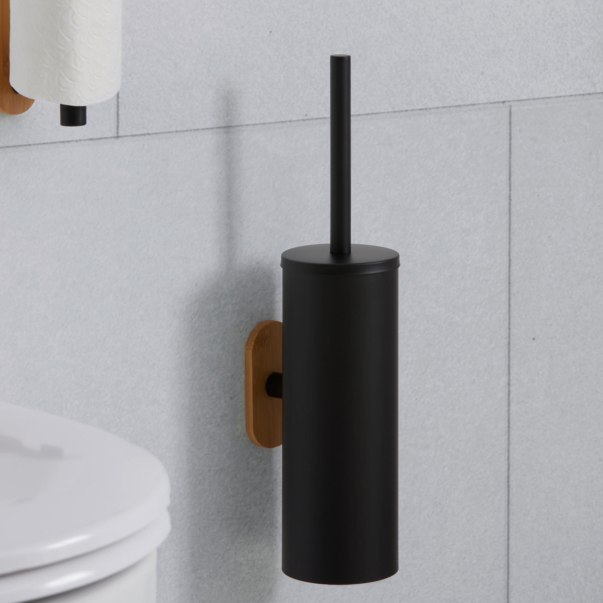 WC-Bürstengarnitur in Schwarz - Schwarz, Modern, Kunststoff/Metall (9/39,5/13cm) - Mömax