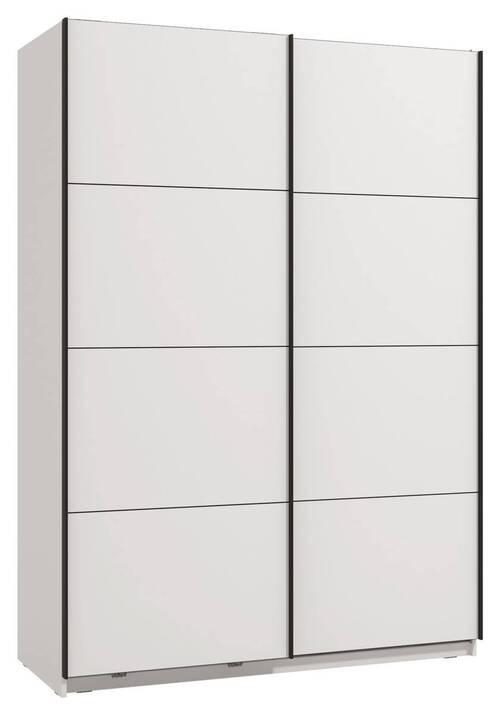 Schwebetürenschrank Gard 150 in Weiss - Weiss/Schwarz, Konventionell, Holzwerkstoff/Metall (146/217/61cm) - Mömax