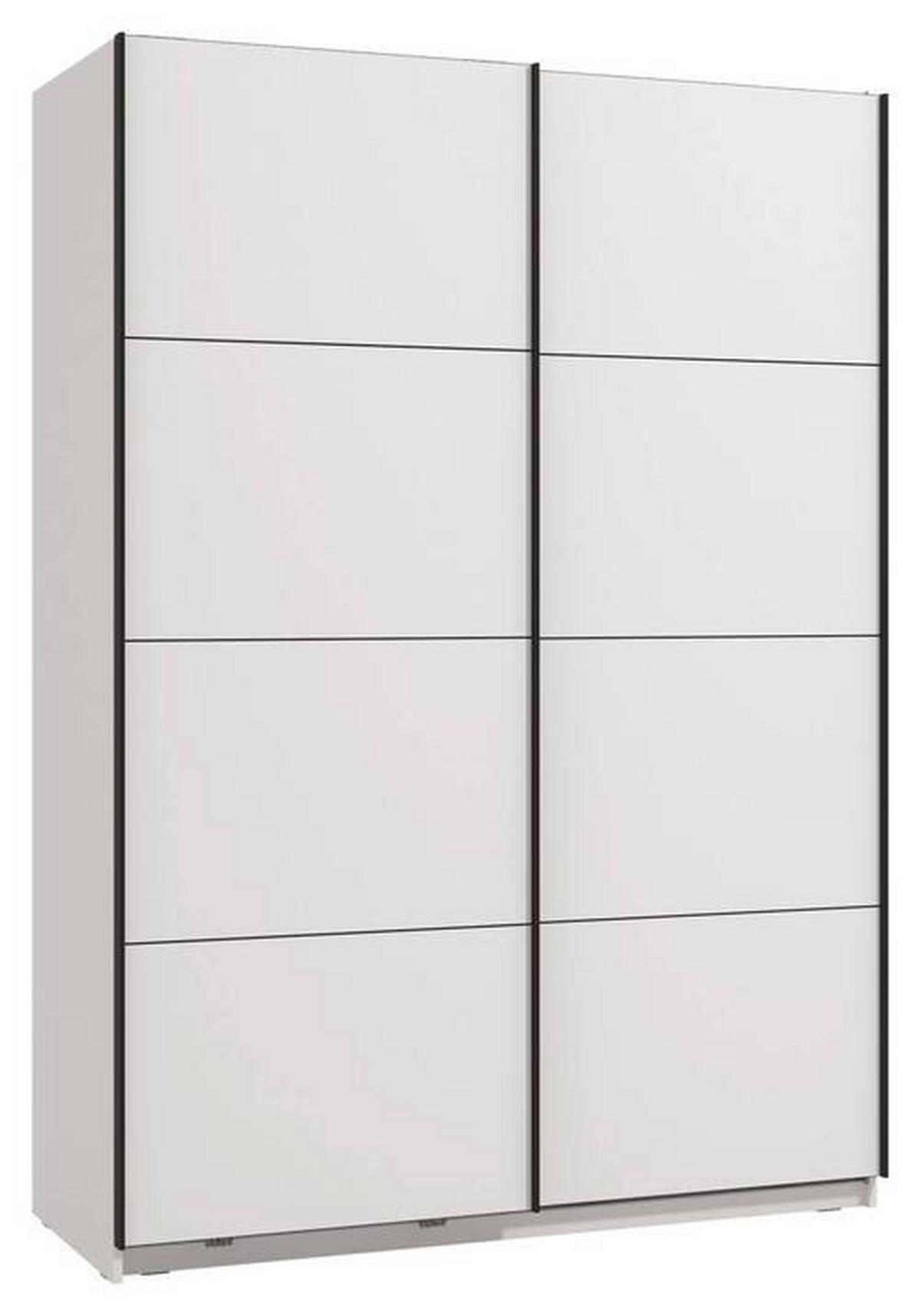 Schwebetürenschrank Gard 150 in Weiß - Schwarz/Weiß, KONVENTIONELL, Holzwerkstoff/Metall (146/217/61cm) - Mömax
