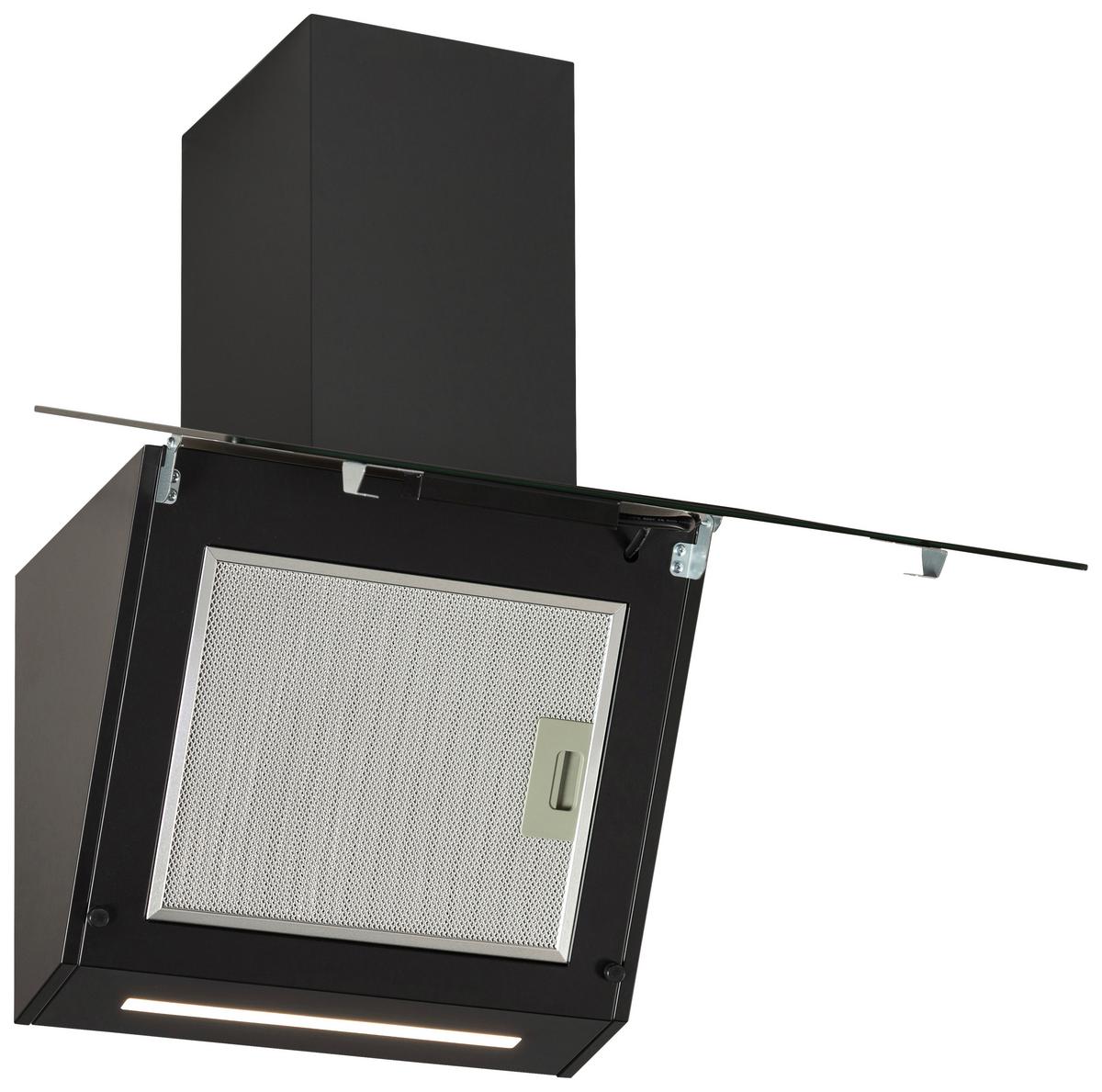 Dunstabzugshaube KHA530TMFSA+ Schwarz 60cm - Schwarz, Basics, Glas/Metall (60/53,6-101,6/29,6cm) - Mican