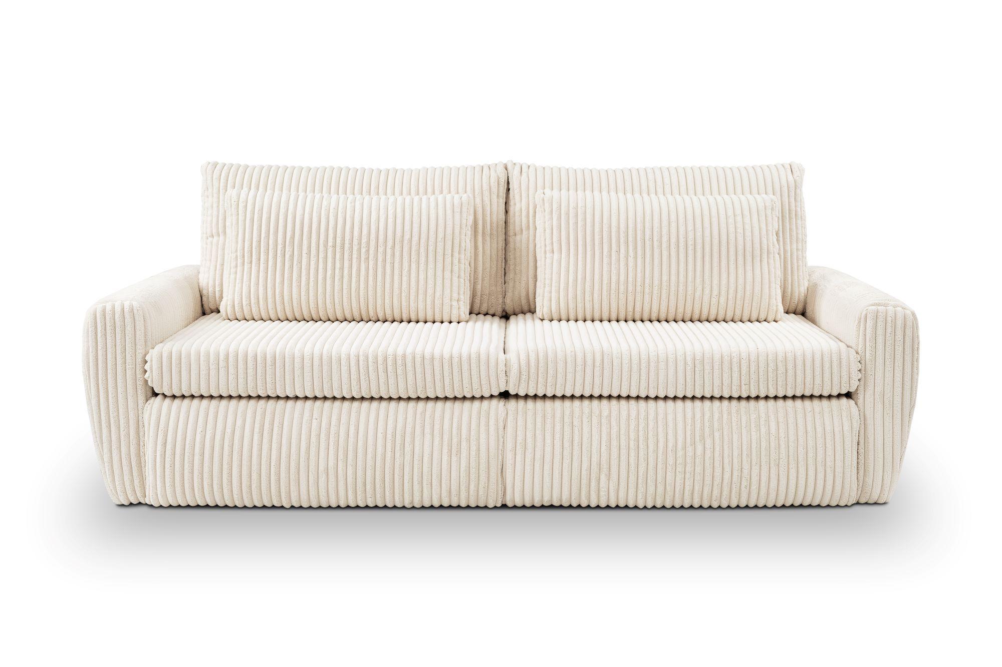Canapea extensibila MEVI - crem, Modern (240/72-90/120cm) - Premium Living