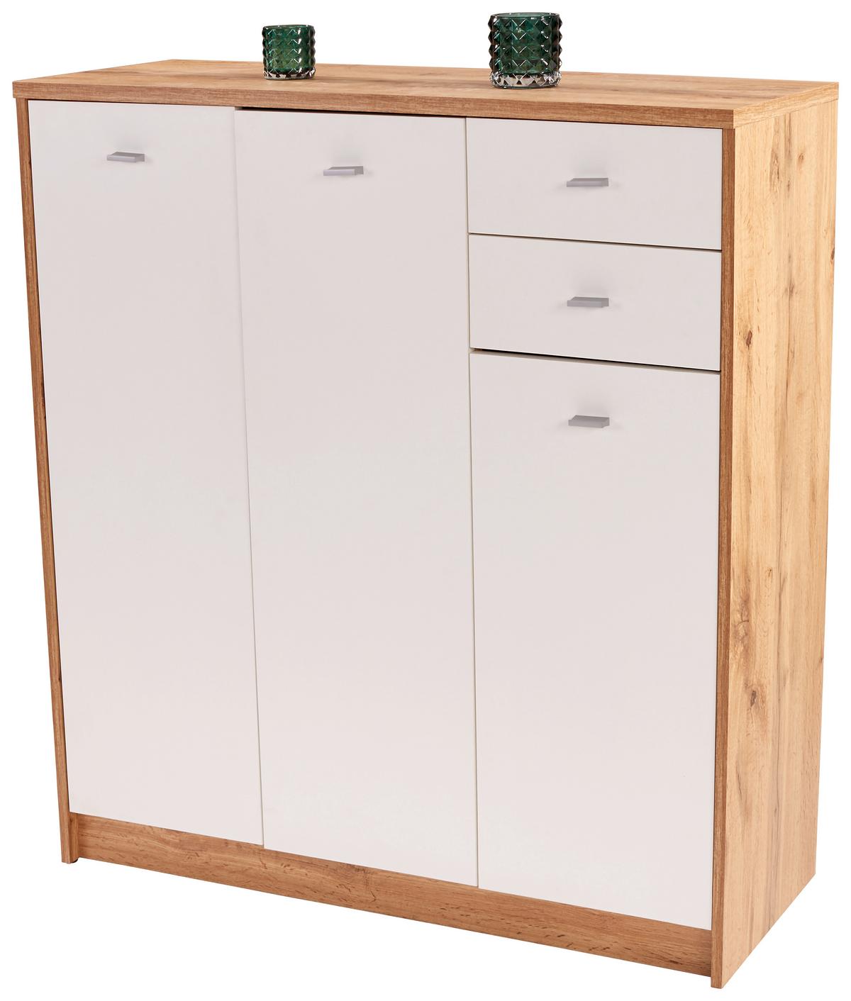 Comodă 4 You New - alb/culoare lemn stejar, Modern, material pe bază de lemn (109,1/111,4/34,6cm) - Modern Living