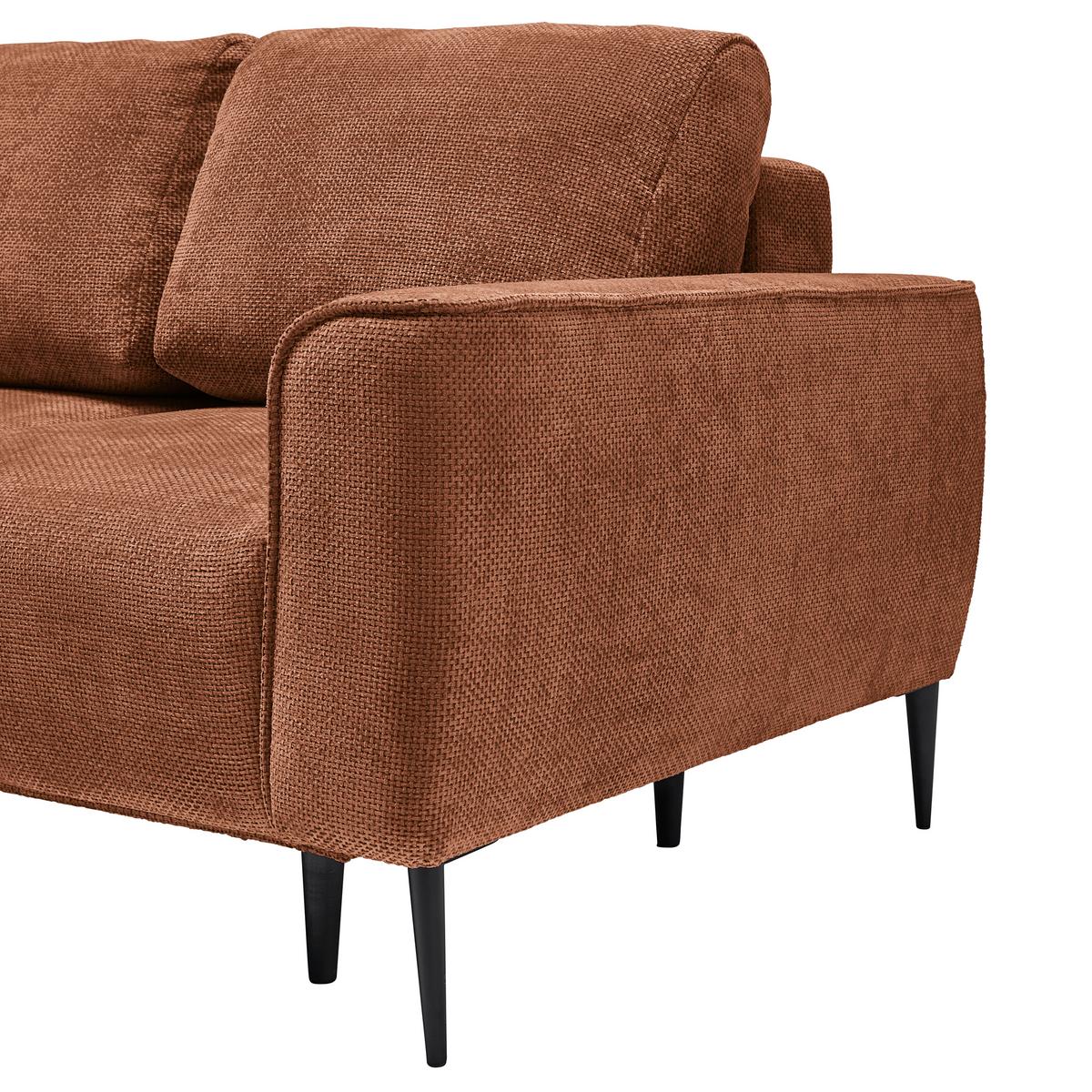 Ecksofa Custom Terracotta - Terracotta/Schwarz, MODERN, Textil/Metall (164/85/255cm) - Mömax