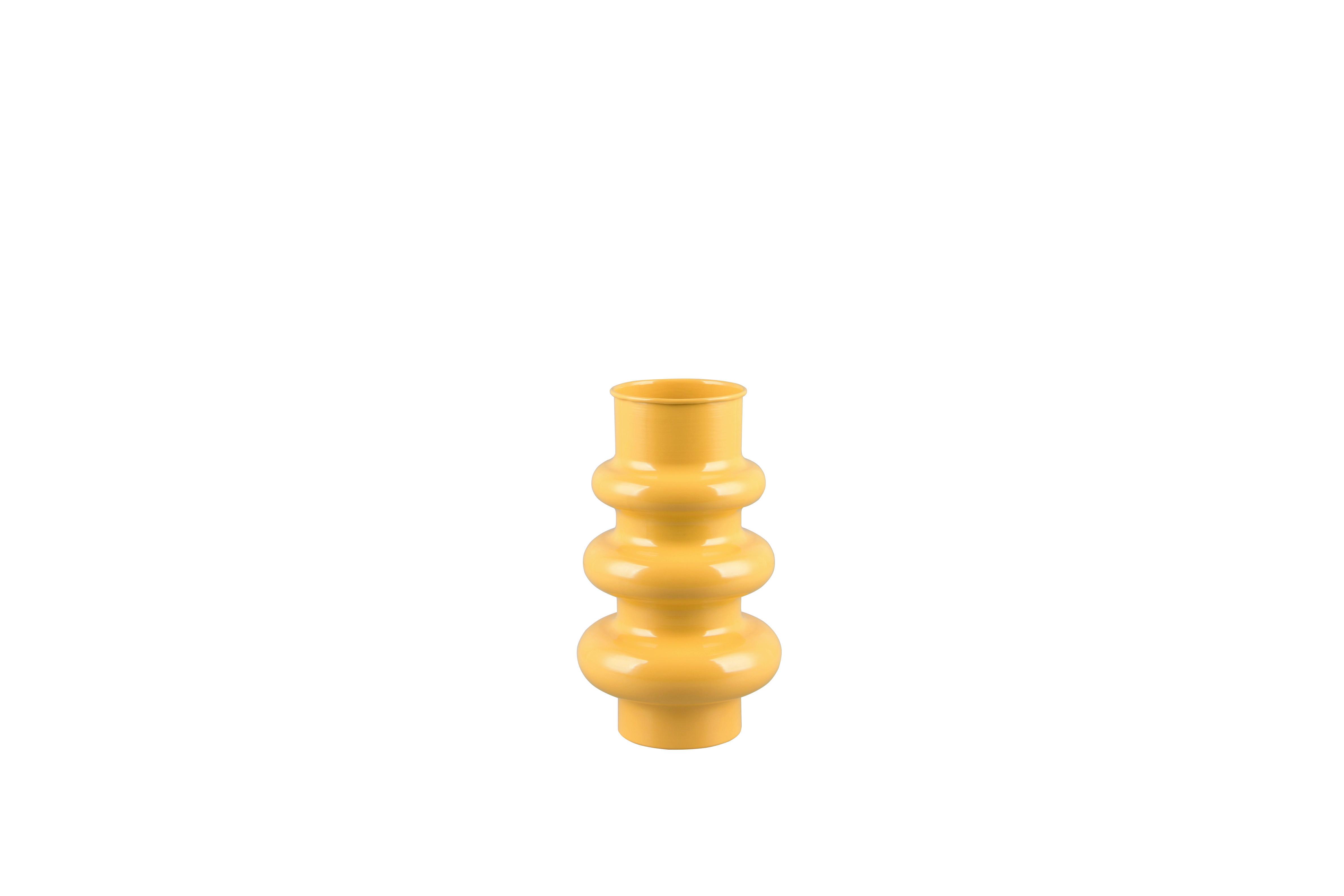 Dekovase Hoop Gelb - Gelb, Basics, Metall (17/17/30cm)