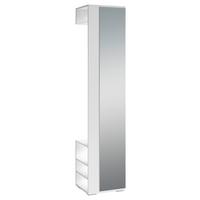 Garderobenschrank Ben Weiß - Silberfarben/Weiß, MODERN, Glas/Holzwerkstoff (40/184/35cm) - MID.YOU