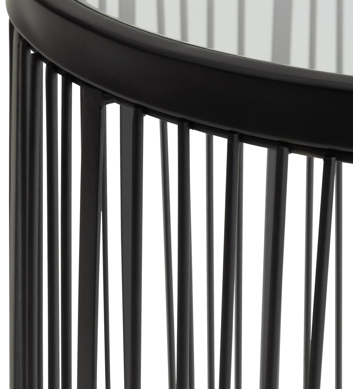 Beistelltischset aus Metall/Glas, 2-teilig - Schwarz, Modern, Glas/Metall (40-45/45-50cm)