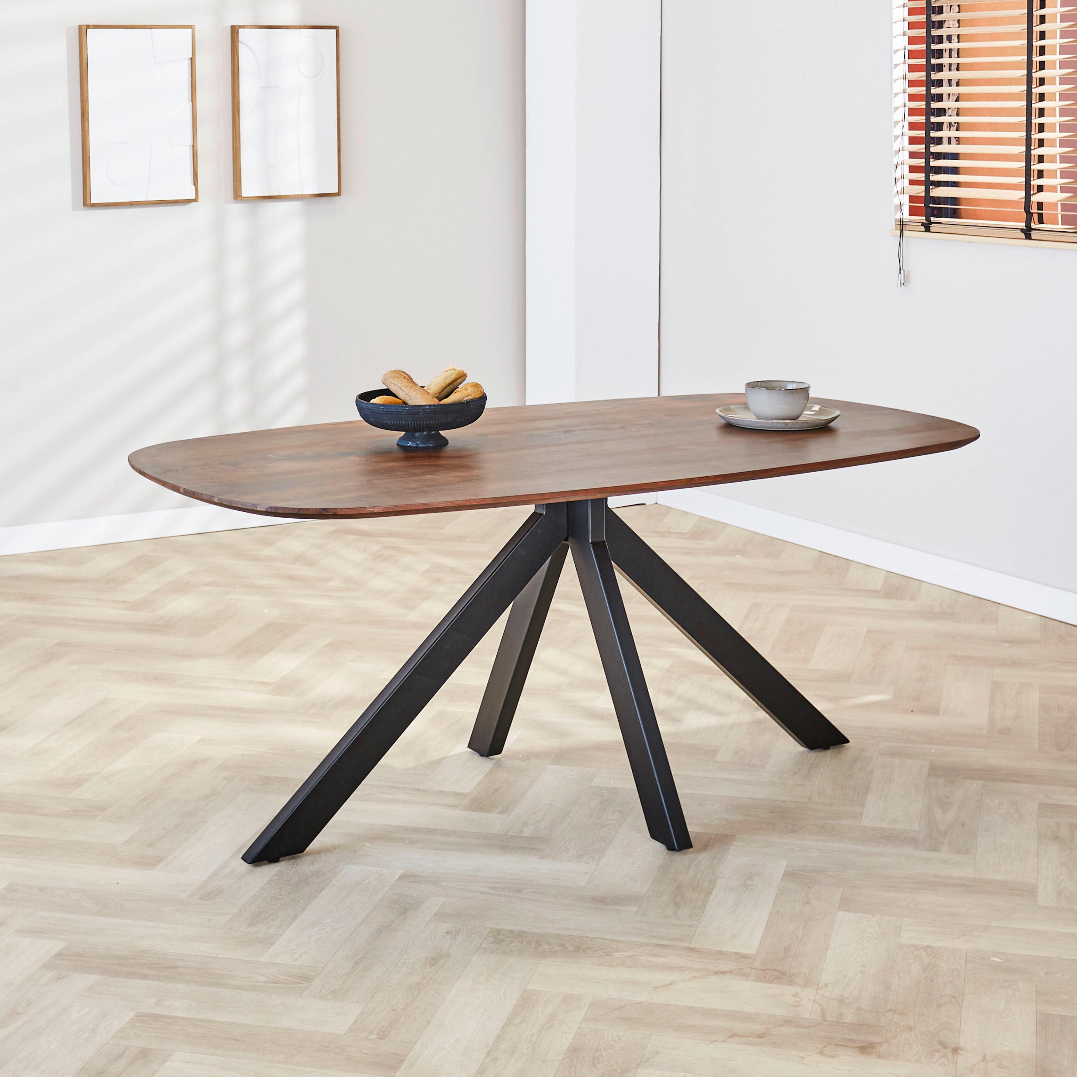 ESSTISCH DOKKUM - Schwarz/Braun, Design, Holz/Metall (160/100/76cm) - MID.YOU