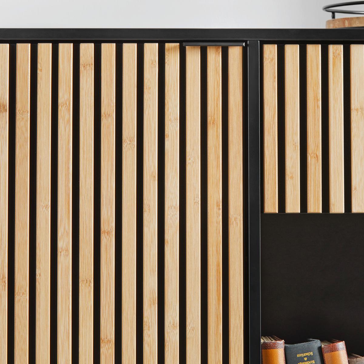 Sideboard Madrid Natur/Schwarz Echtholz - Schwarz/Naturfarben, MODERN, Holz/Holzwerkstoff (143/90/40cm) - Mömax