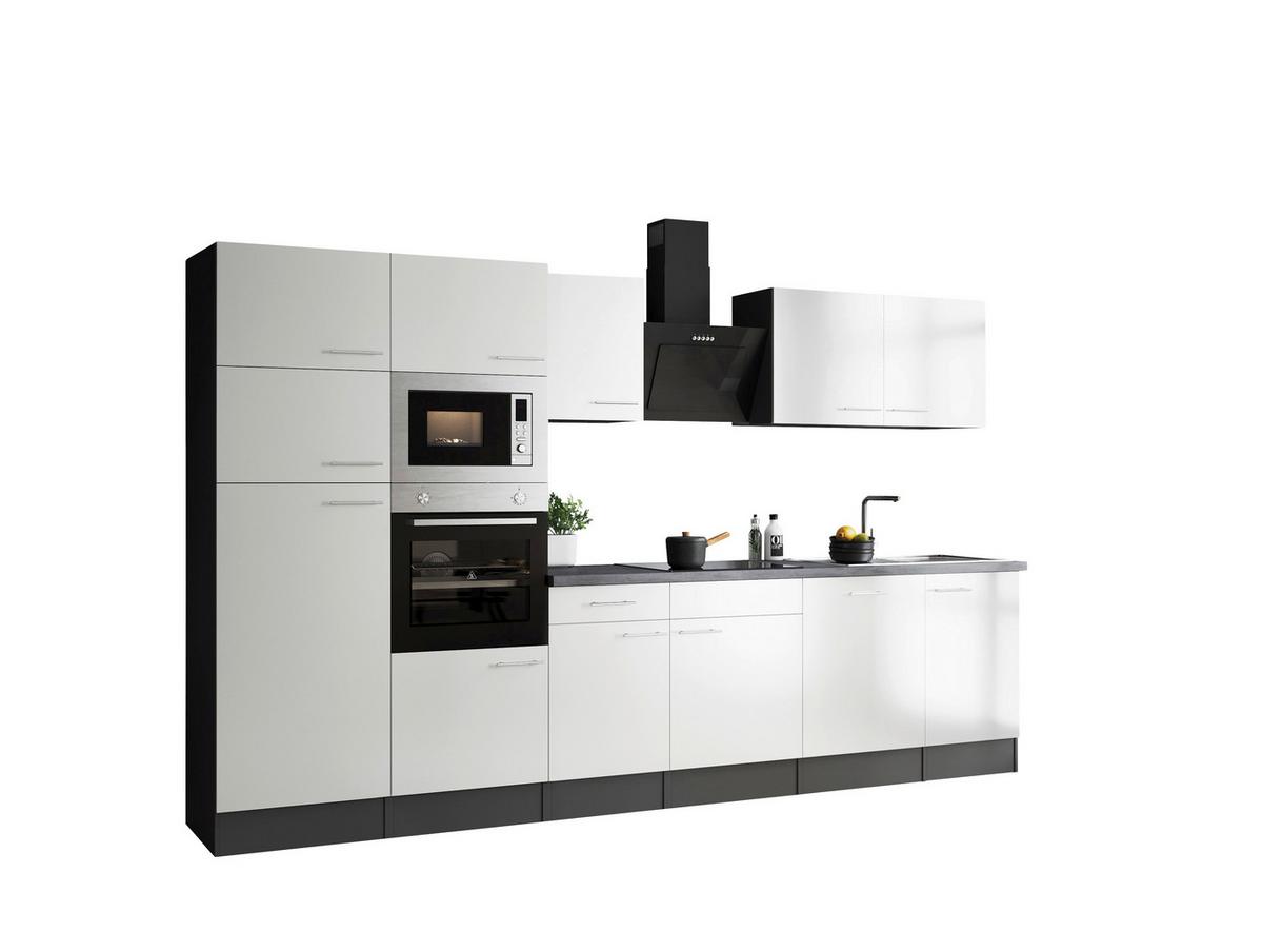 Kuhinjski Blok Z Aparati Oliver, 340cm - srebrne barve/siva, Design, kovina/leseni material (340cm) - Respekta