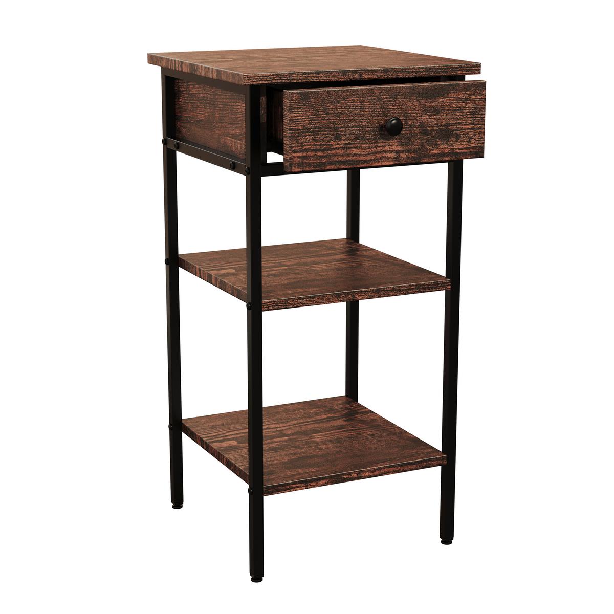 NACHTTISCH AULARI 6 - Eichefarben/Schwarz, Modern, Holzwerkstoff/Metall (35/70/35cm) - MID.YOU