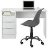 BUREAU STUDENT -BASED- - Wit/Chroomkleuren, Konventionell, Houtcomposiet/Metaal (120/76/55cm) - Based