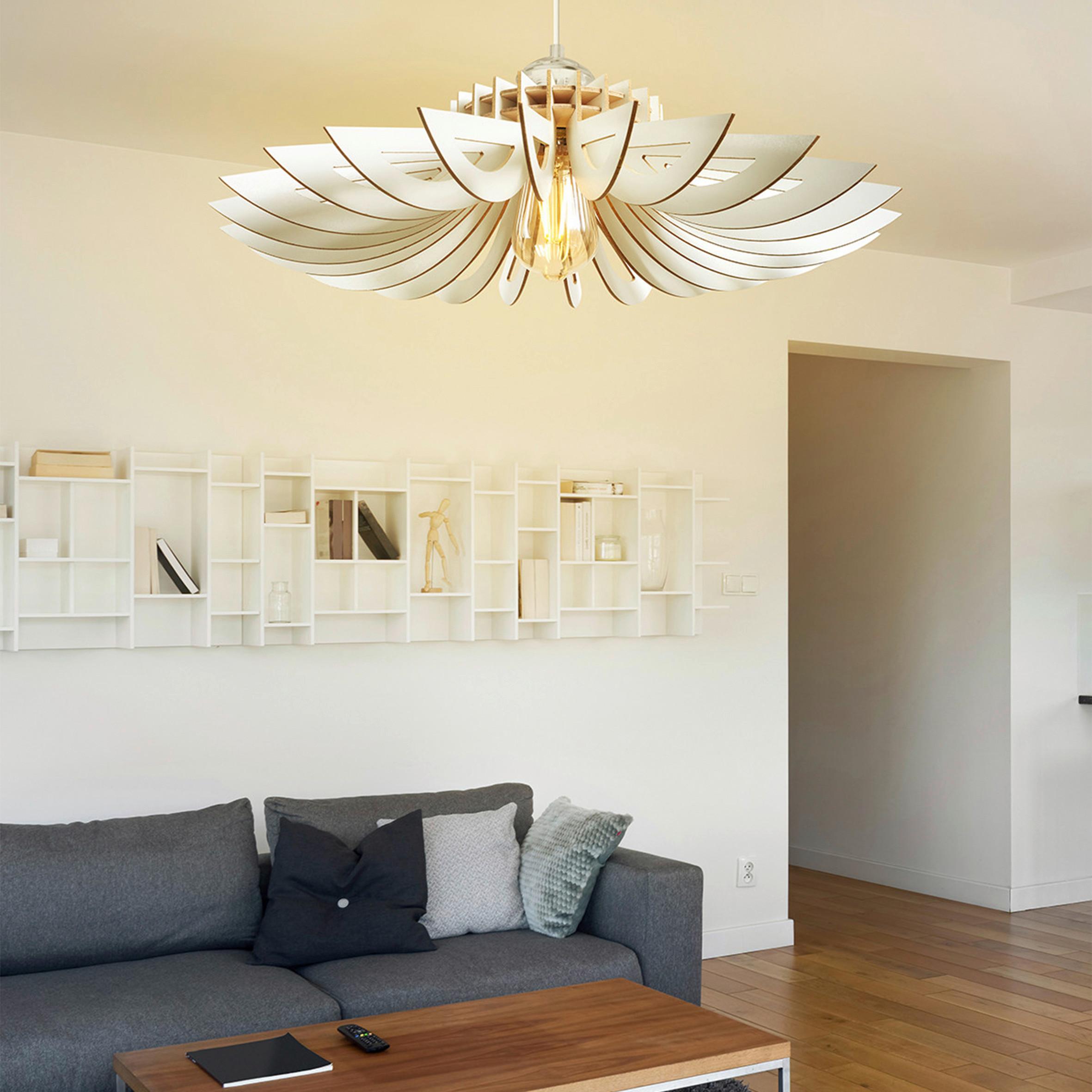 LAMPA SUFITOWA 3808007402 - biały, Trend, drewno (68/68/50cm)