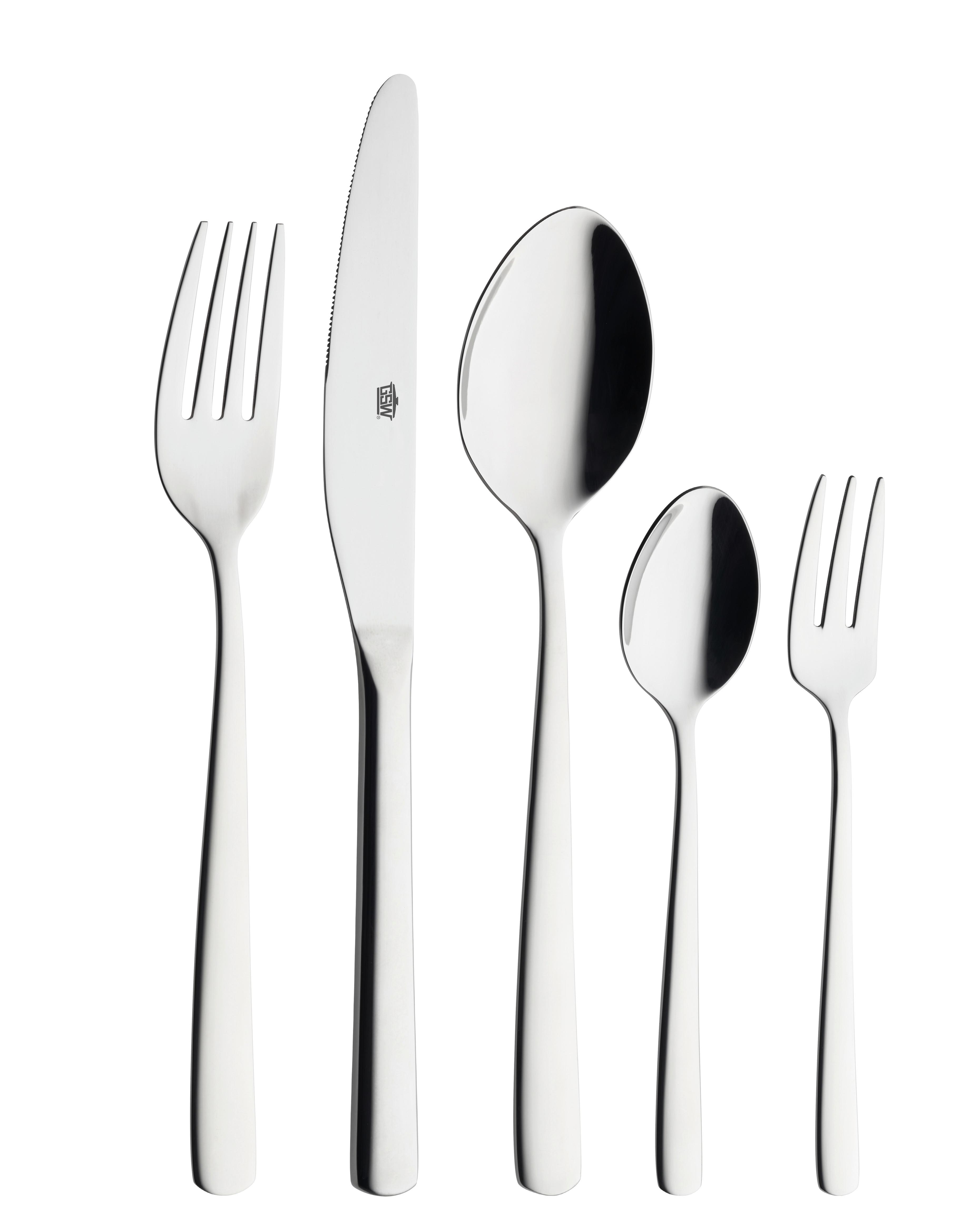 Besteckset Edelstahlfarben, 60-teilig - Edelstahlfarben, Basics, Metall - GSW